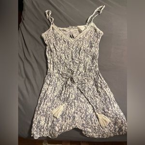 Blue and white romper